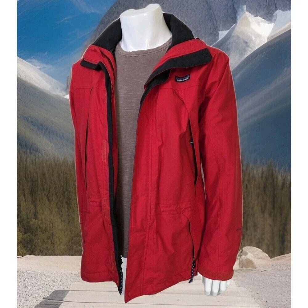 Patagonia Storm Jacket Gore-Tex Multi-Season Shell Hood Red Men's S SEE DESC
